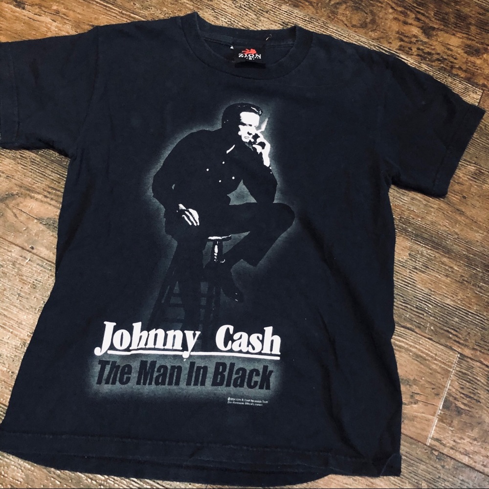 Vintage Johnny Cash Man in Black Tee